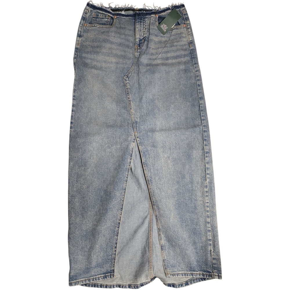 NWT Wild Fable Maxi Long Denim Jean Skirt w/ Slit Sz 4 37"‎ L